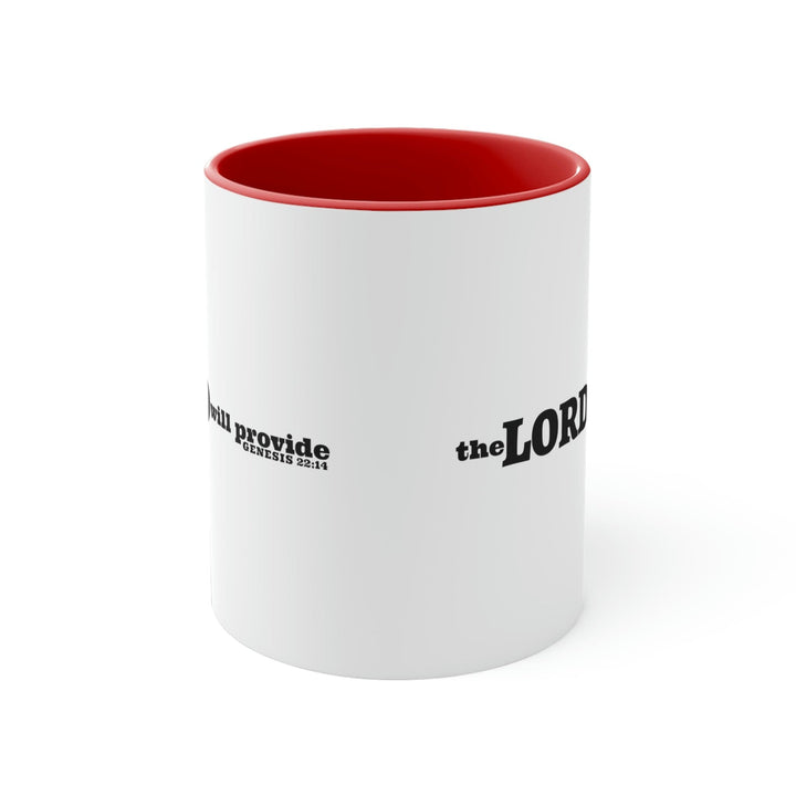 Two-tone Accent Ceramic Mug 11oz the Lord will Provide - Genesis 22:14