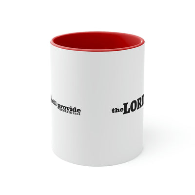 Two - tone Accent Ceramic Mug 11oz The Lord Will Provide - Genesis 22:14