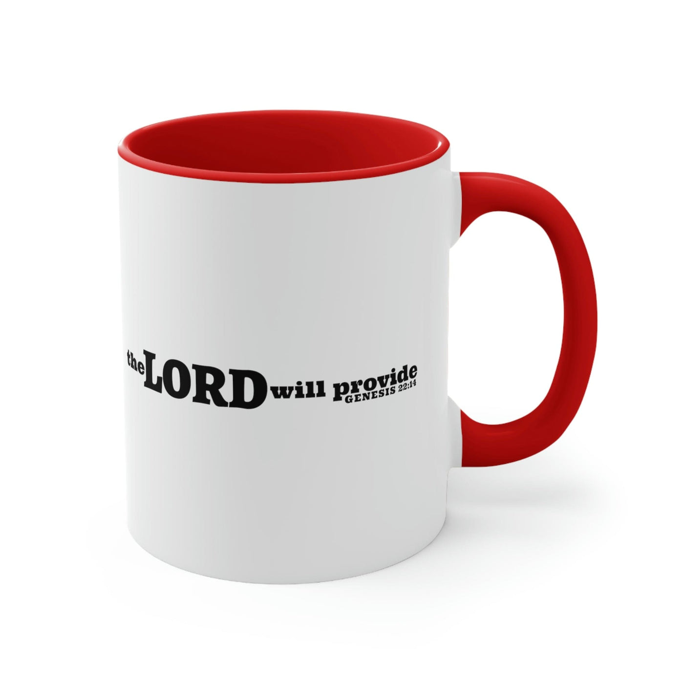 Two - tone Accent Ceramic Mug 11oz The Lord Will Provide - Genesis 22:14