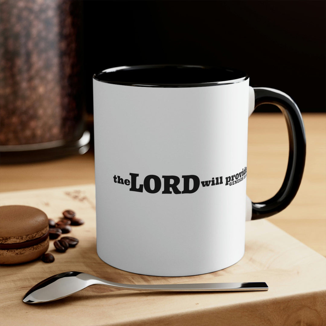 Two-tone Accent Ceramic Mug 11oz the Lord will Provide - Genesis 22:14