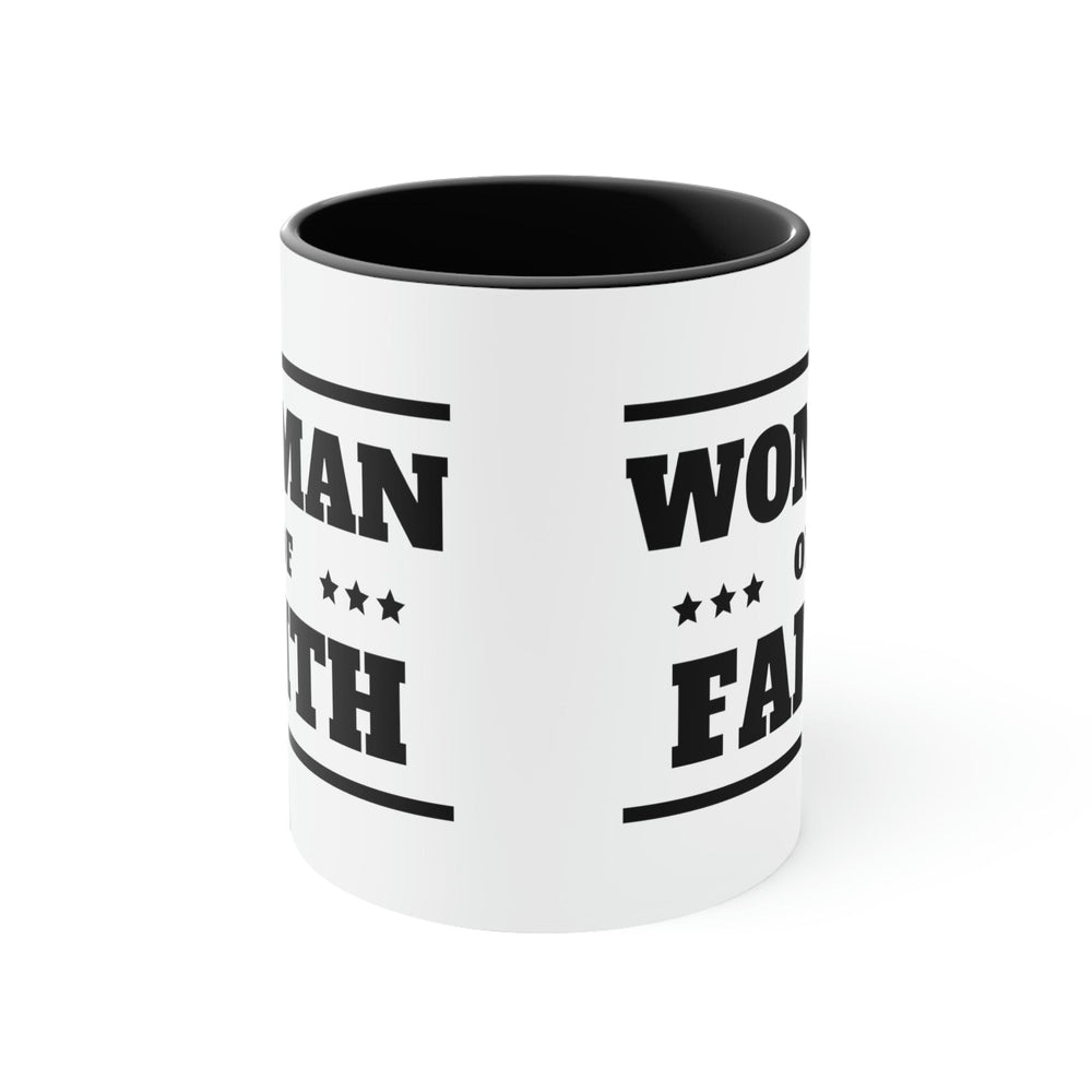 Two-tone Accent Ceramic Mug 11oz Woman of Faith Illustration - Decorative