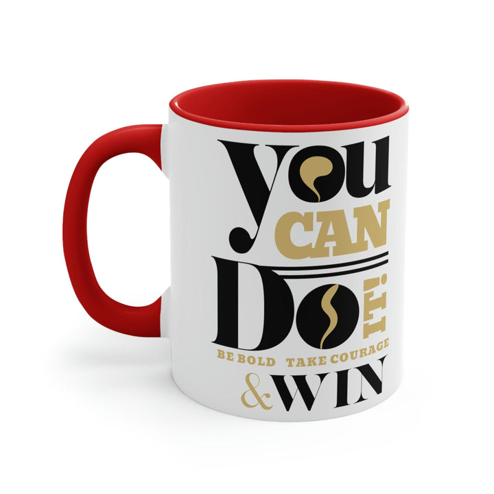 Two-tone Accent Ceramic Mug 11oz you can do it be Bold Illustration