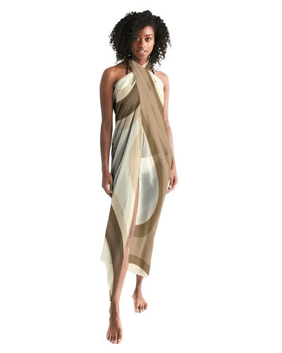 Sheer Sarong Swimsuit Cover Up Wrap Lightweight Shoulder Drape Scarf Brown