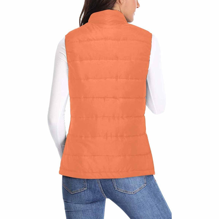 Womens Puffer Vest Jacket Orange Peach Medium - Deals | Clothing