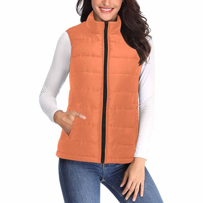 Womens Puffer Vest Jacket Orange Peach Medium - Deals | Clothing