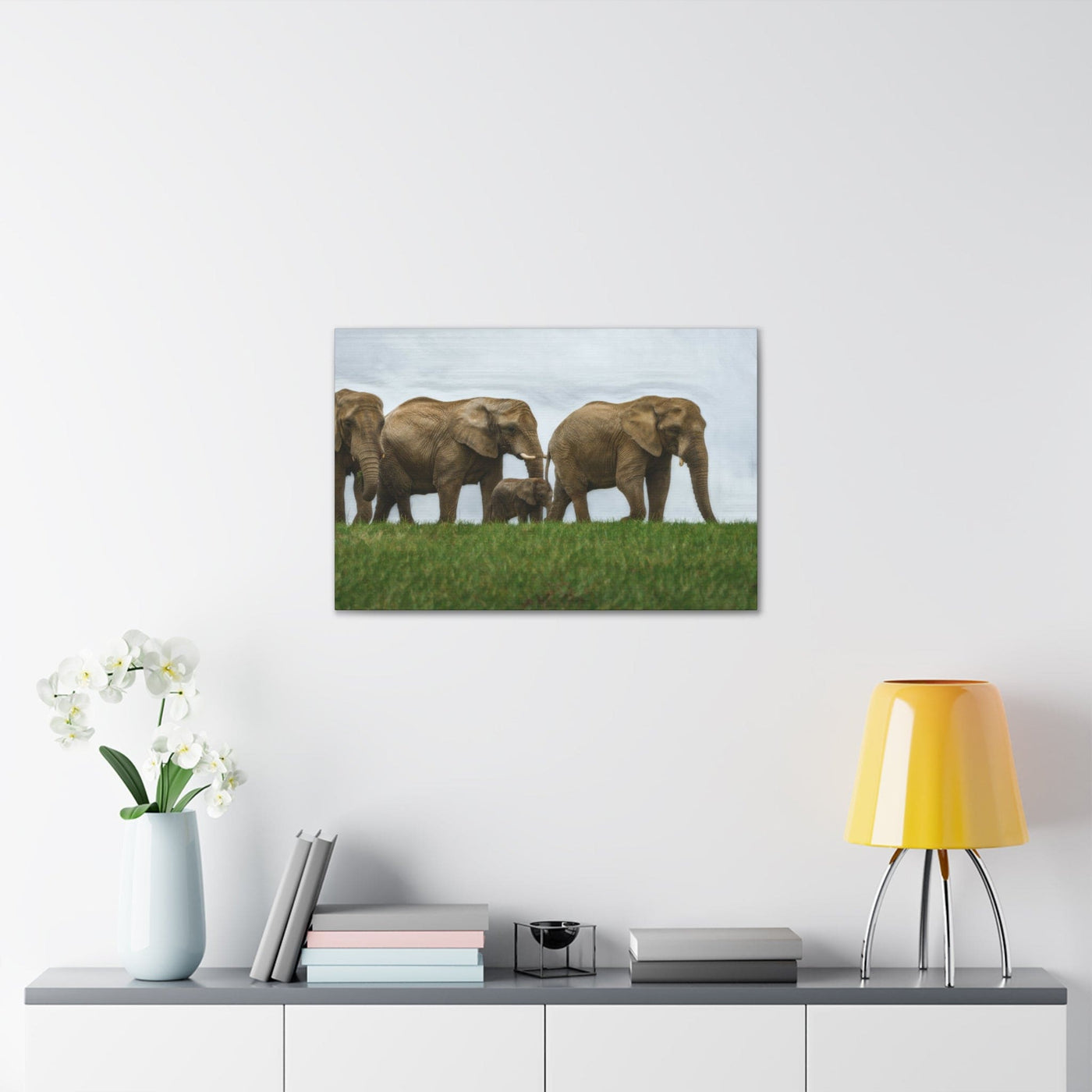 Wall Art Decor Canvas Print Artwork African Elephants Nature Safari Wildlife