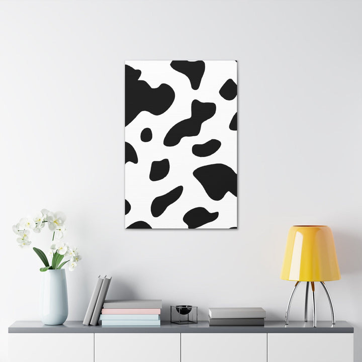 Wall Art Decor Canvas Print Artwork Black and White Abstract Cow Print Pattern