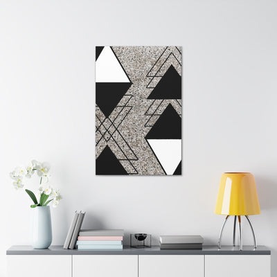 Wall Art Decor Canvas Print Artwork Black And White Triangular Colorblock