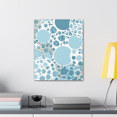 Wall Art Decor Canvas Print Artwork Blue And White Circular Spotted