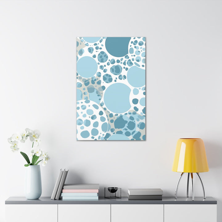Wall Art Decor Canvas Print Artwork Blue And White Circular Spotted