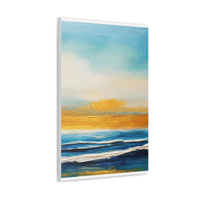 Wall Art Decor Canvas Print Artwork Blue Ocean Golden Sunset