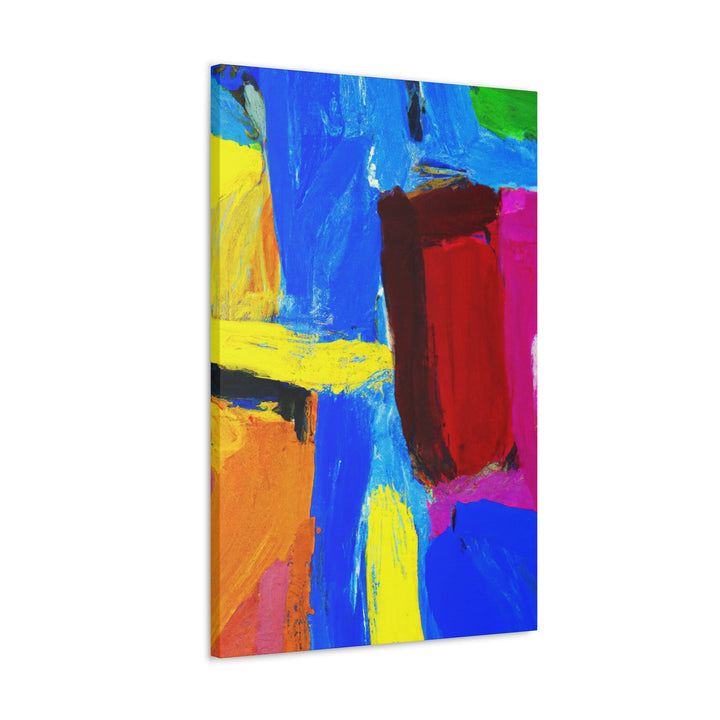 Wall Art Decor Canvas Print Artwork Blue Red Abstract Pattern - Decorative