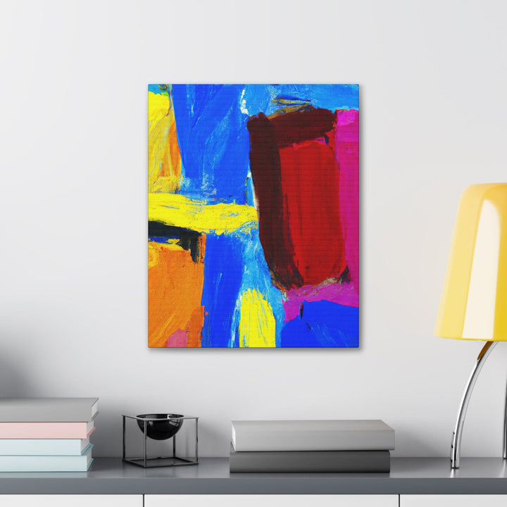 Wall Art Decor Canvas Print Artwork Blue Red Abstract Pattern - Decorative