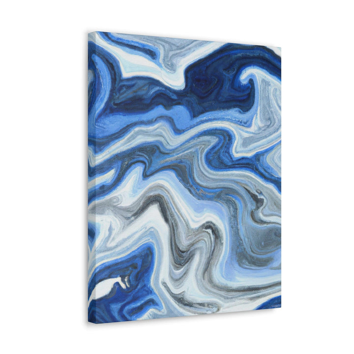 Wall Art Decor Canvas Print Artwork Blue White Grey Marble Pattern - Decorative