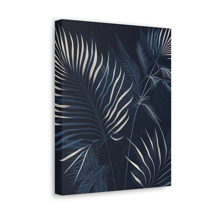 Wall Art Decor Canvas Print Artwork Blue White Palm Leaves - Decorative | Wall
