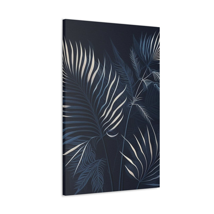 Wall Art Decor Canvas Print Artwork Blue White Palm Leaves - Decorative | Wall
