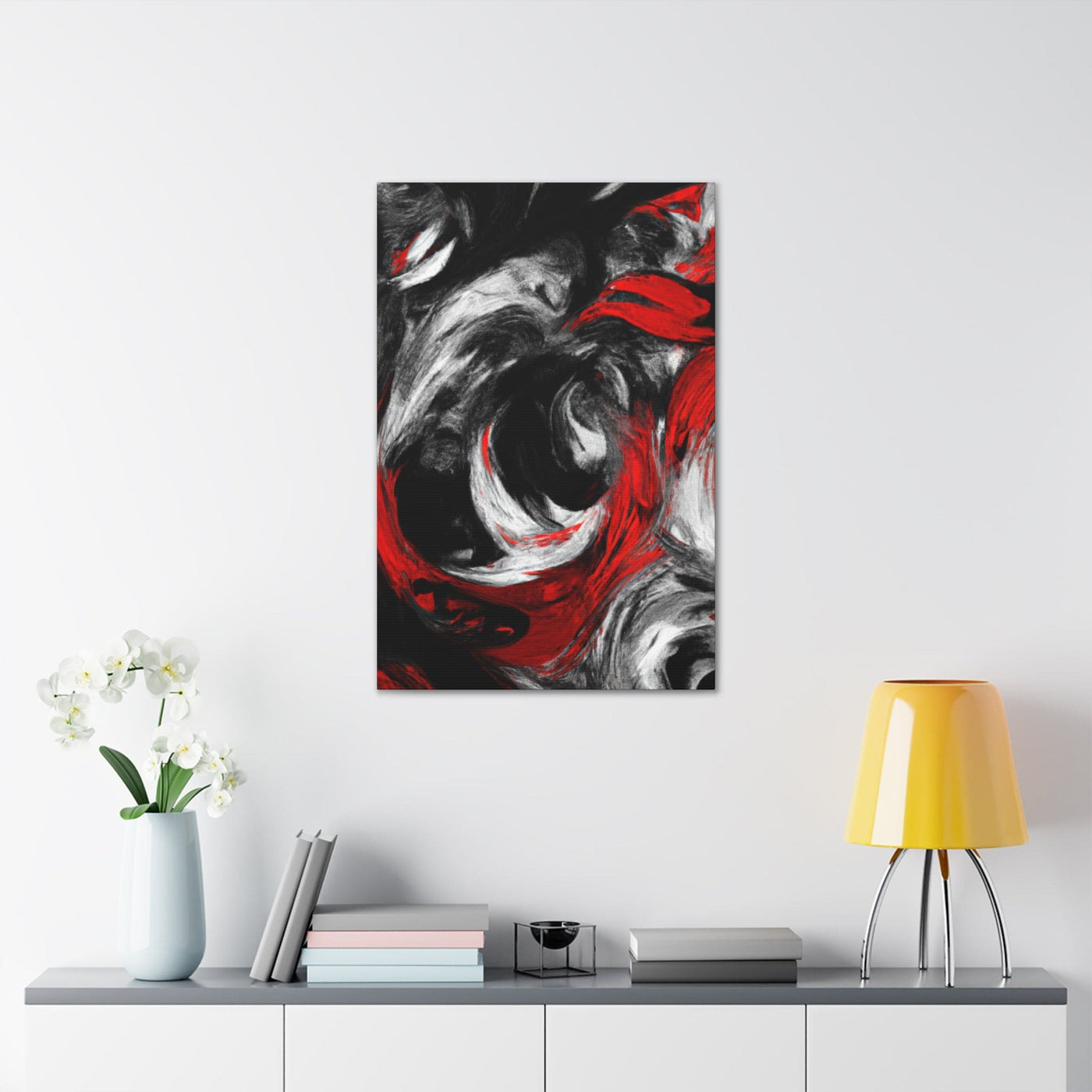 Wall Art Decor Canvas Print Artwork Decorative Black Red White Abstract