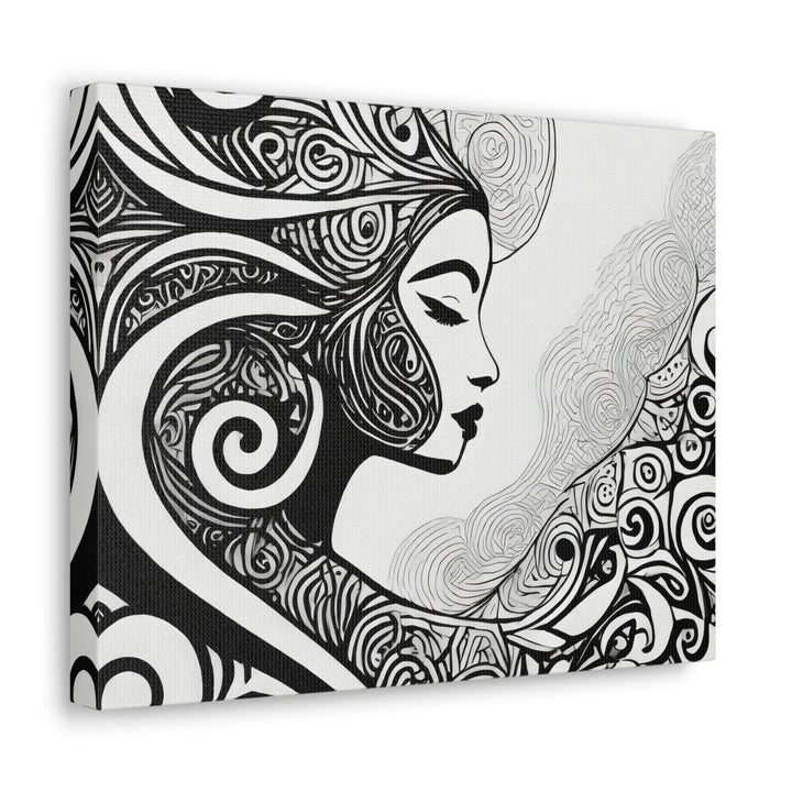 Wall Art Decor Canvas Print Artwork Female Black Line Art Print 7134