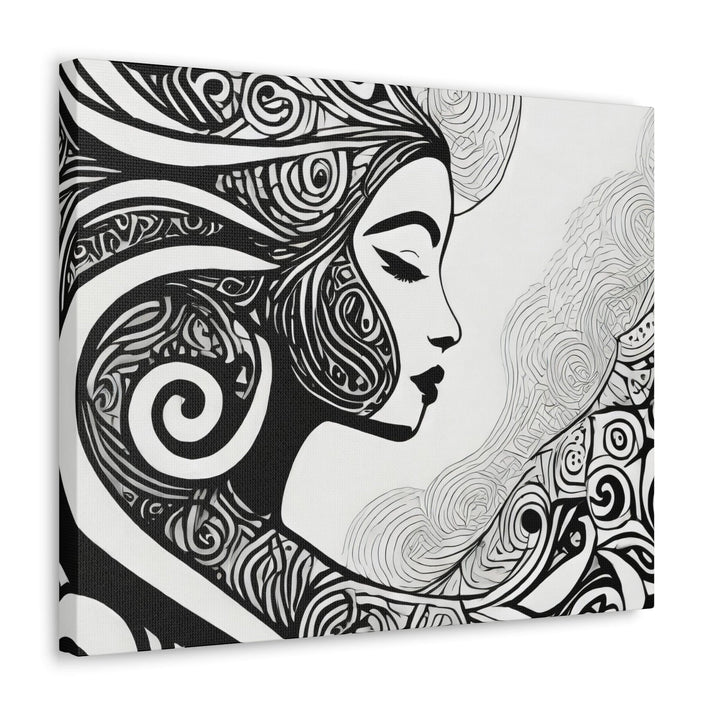 Wall Art Decor Canvas Print Artwork Female Black Line Art Print 7134