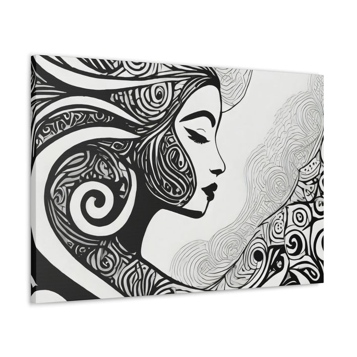 Wall Art Decor Canvas Print Artwork Female Black Line Art Print 7134