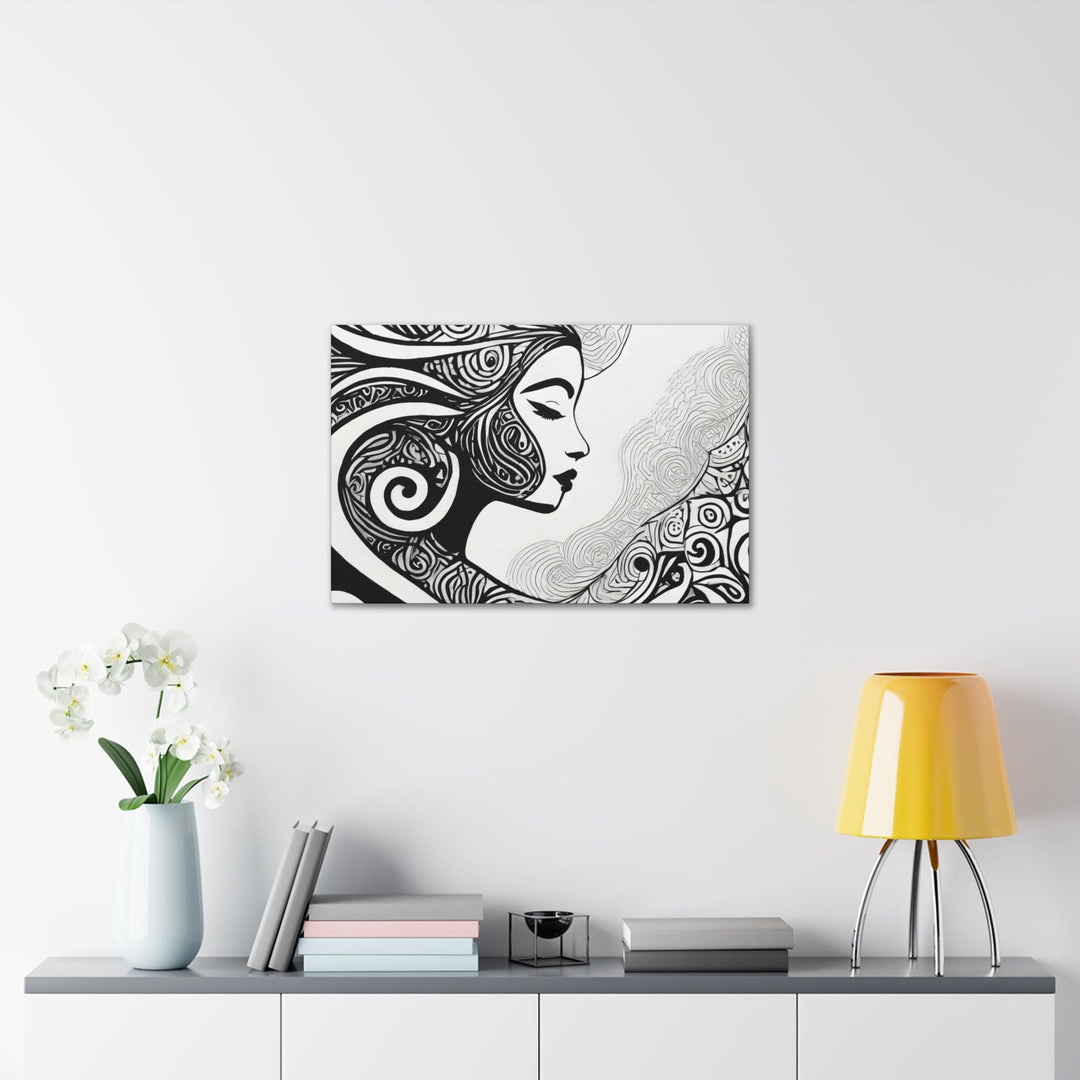 Wall Art Decor Canvas Print Artwork Female Black Line Art Print 7134