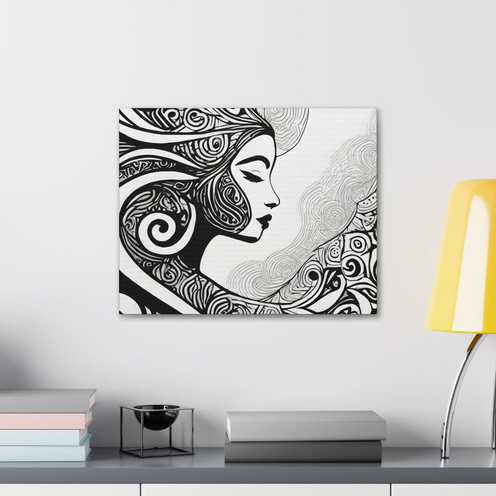 Wall Art Decor Canvas Print Artwork Female Black Line Art Print 7134