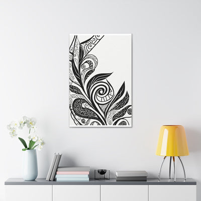 Wall Art Decor Canvas Print Artwork Floral Black Line 54615