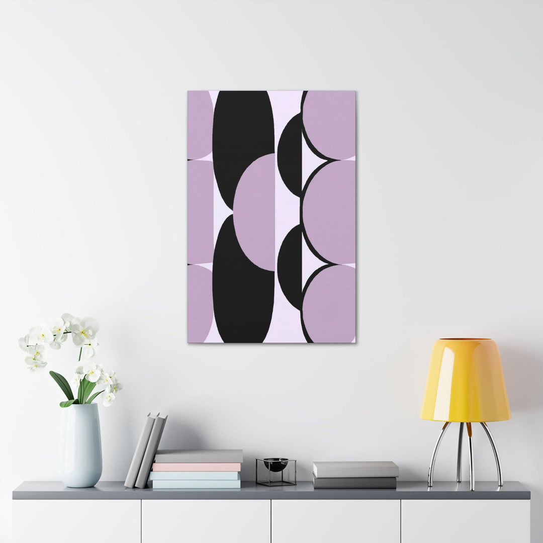 Wall Art Decor Canvas Print Artwork Geometric Lavender and Black Pattern