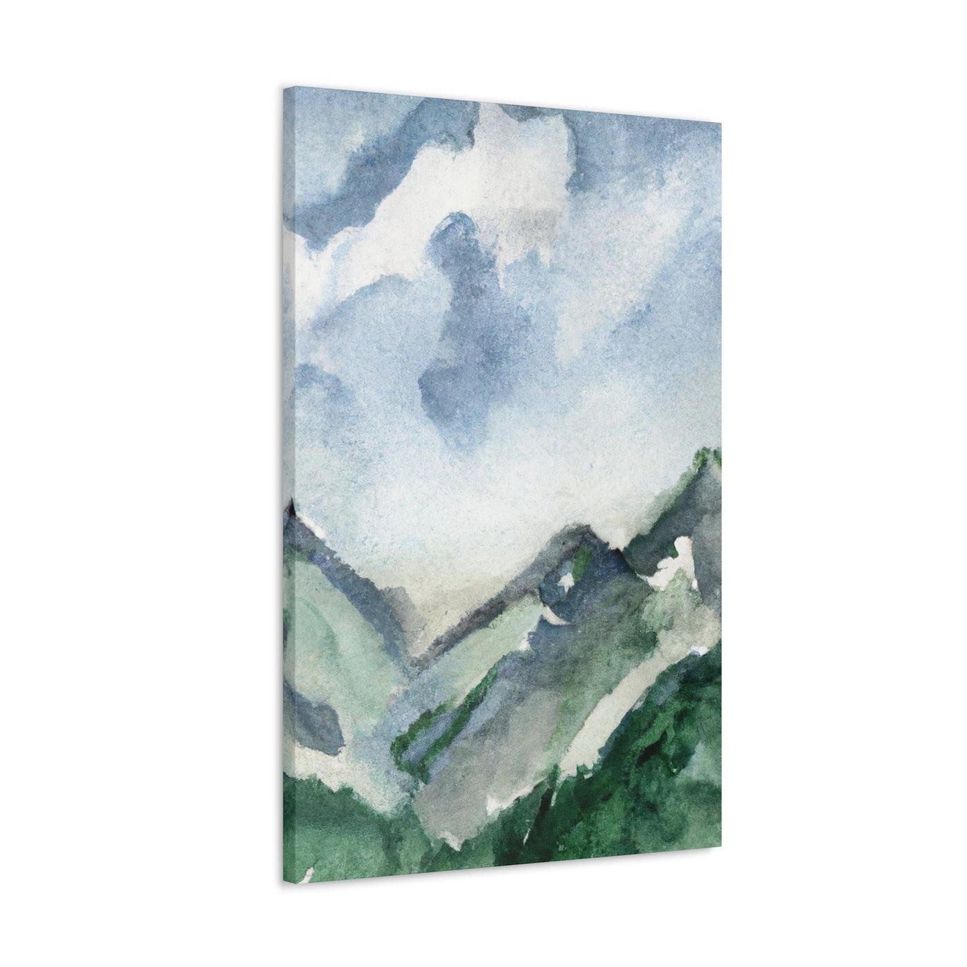 Wall Art Decor Canvas Print Artwork Green Mountainside Nature Landscape Blue
