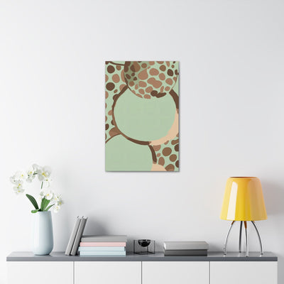 Wall Art Decor Canvas Print Artwork Mint Green And Brown Spotted Illustration