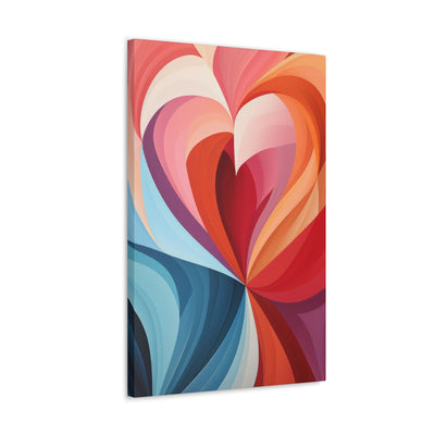 Wall Art Decor Canvas Print Artwork Multicolor Heart Illustration - Canvas