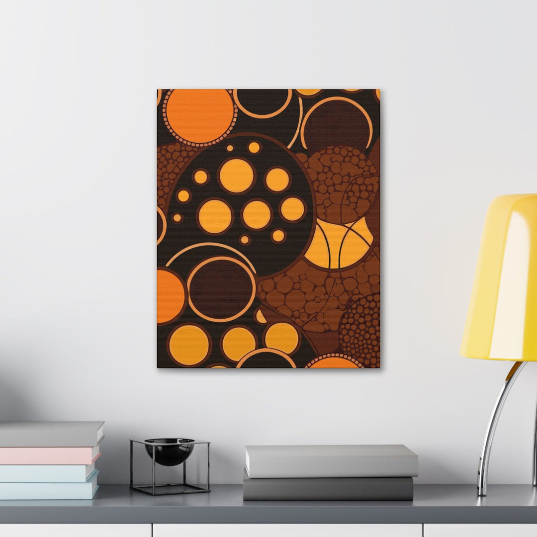 Wall Art Decor Canvas Print Artwork Orange and Brown Spotted Illustration