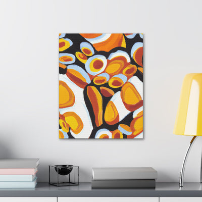 Wall Art Decor Canvas Print Artwork Orange Black White Geometric Print Pattern