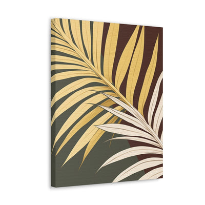 Wall Art Decor Canvas Print Artwork Palm Tree Leaves Yellow And Green