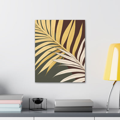 Wall Art Decor Canvas Print Artwork Palm Tree Leaves Yellow And Green