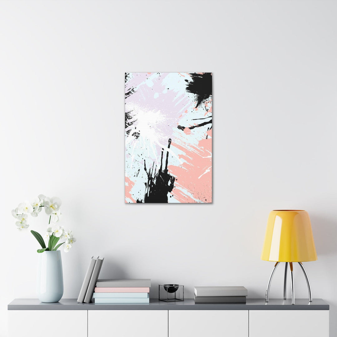 Wall Art Decor Canvas Print Artwork Pink Black Abstract Pattern - Decorative