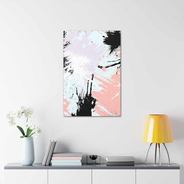 Wall Art Decor Canvas Print Artwork Pink Black Abstract Pattern - Decorative