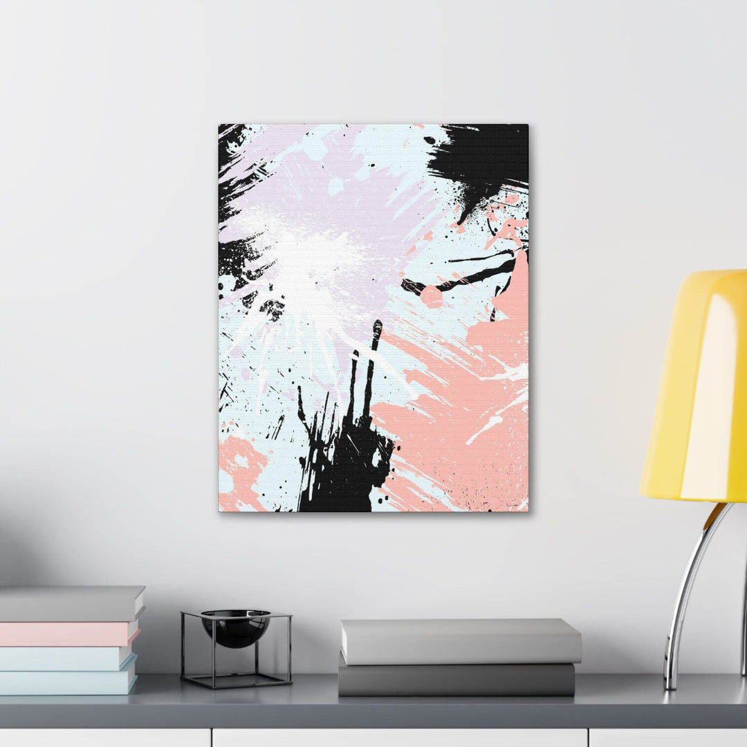 Wall Art Decor Canvas Print Artwork Pink Black Abstract Pattern - Decorative