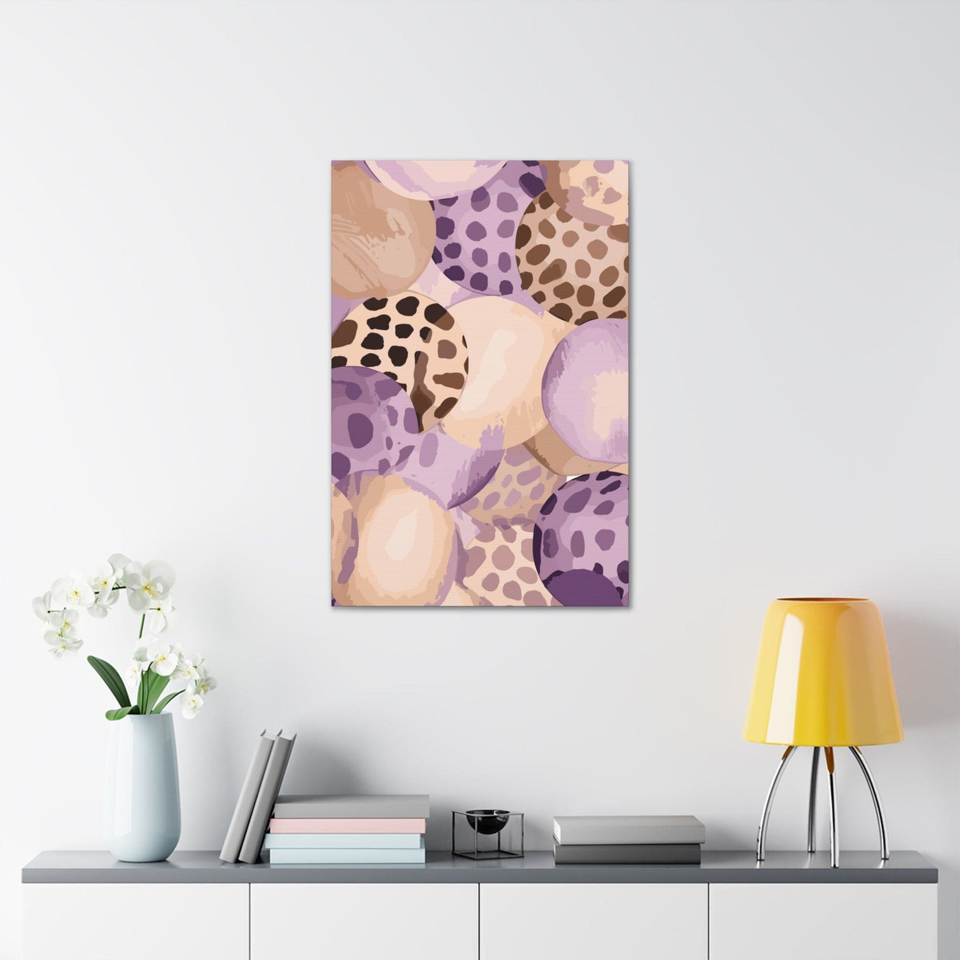 Wall Art Decor Canvas Print Artwork Purple Lavender And Brown Spotted