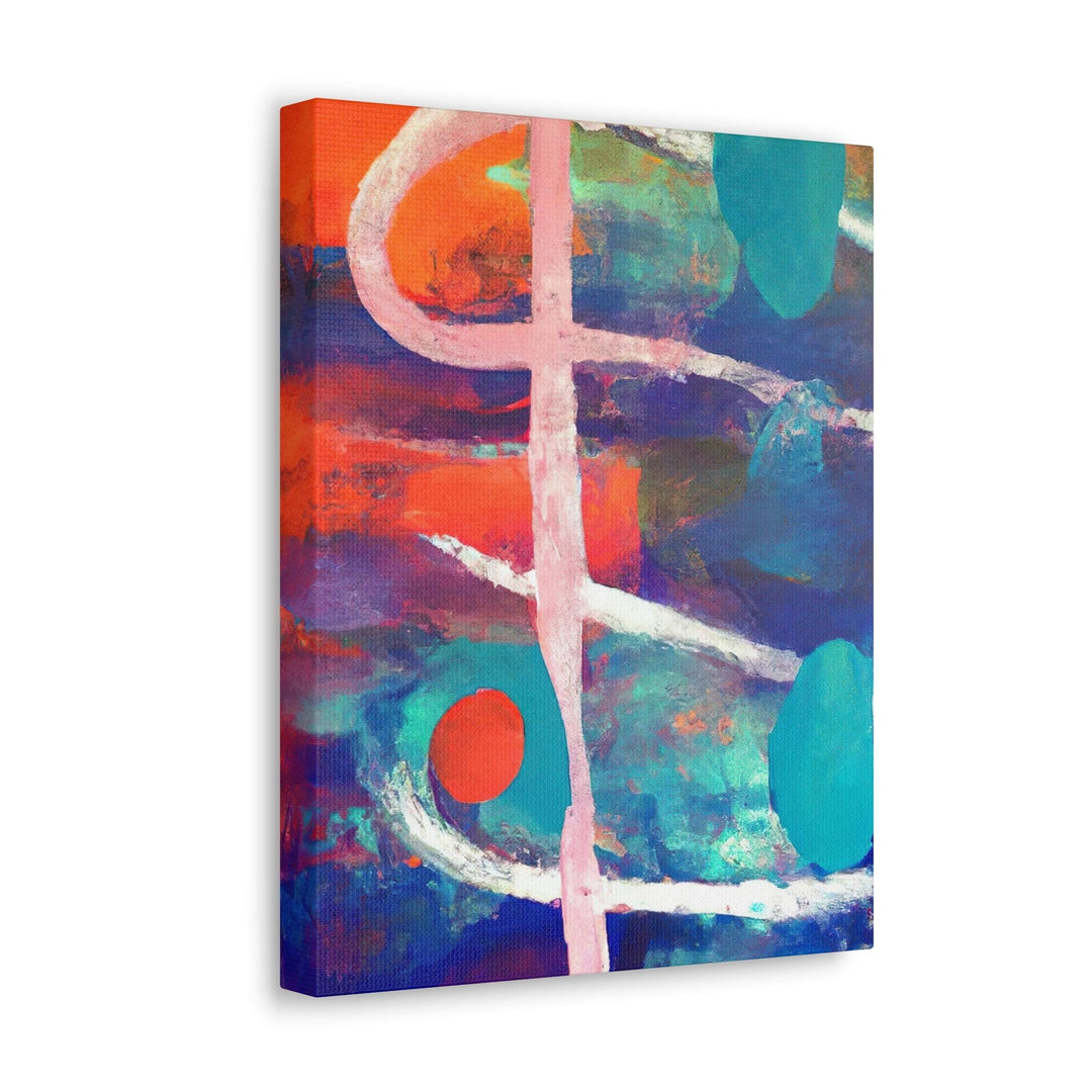 Wall Art Decor Canvas Print Artwork Red Blue Abstract Pattern - Decorative