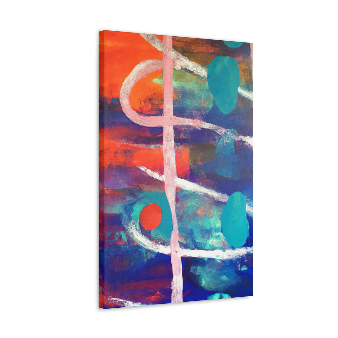 Wall Art Decor Canvas Print Artwork Red Blue Abstract Pattern - Decorative