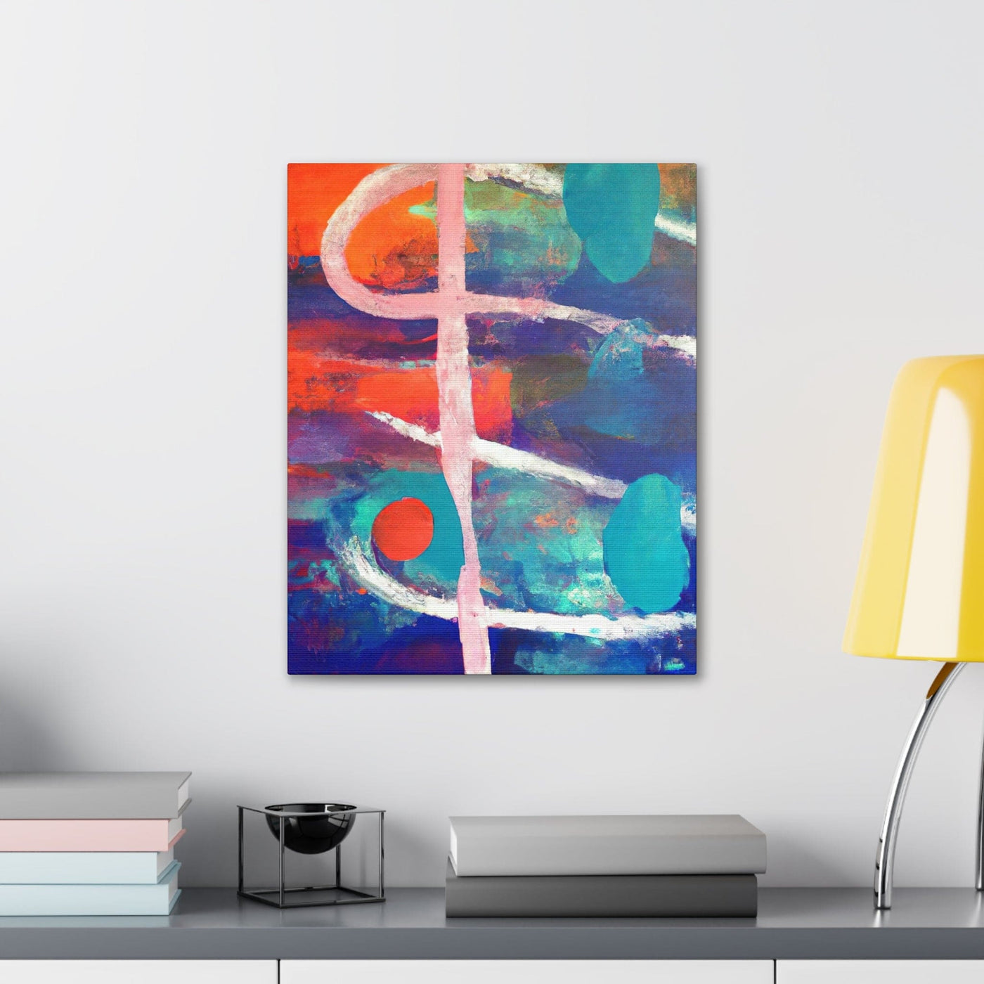 Wall Art Decor Canvas Print Artwork Red Blue Abstract Pattern - Canvas