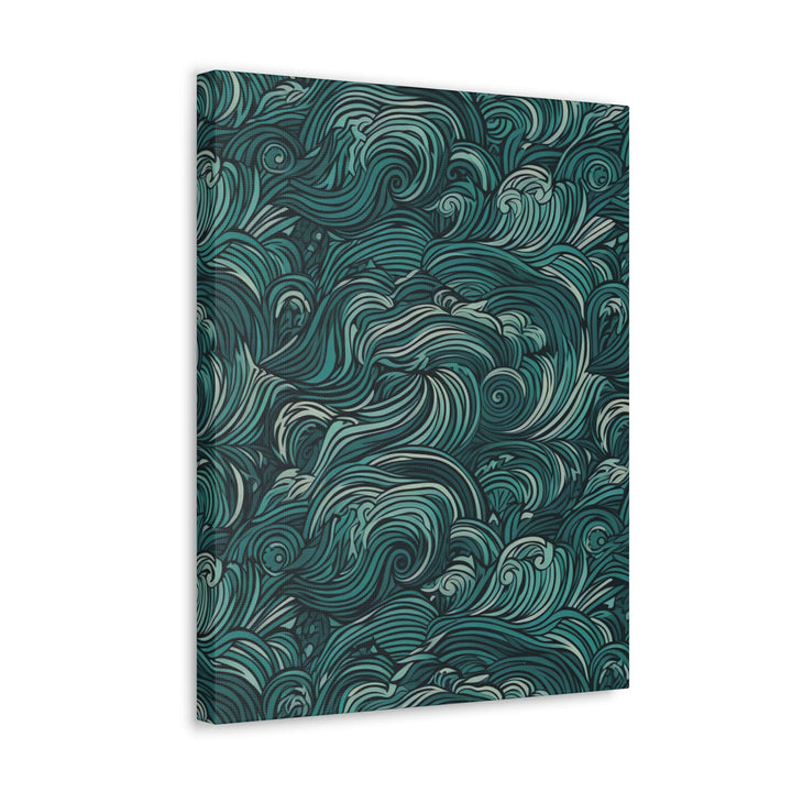 Wall Art Decor Canvas Print Artwork Water Wave Mint Green Illustration