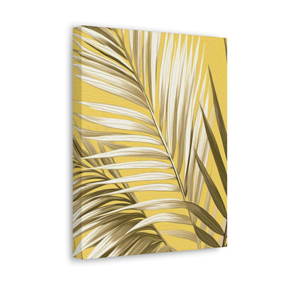 Wall Art Decor Canvas Print Artwork White Brown Palm Leaves - Canvas