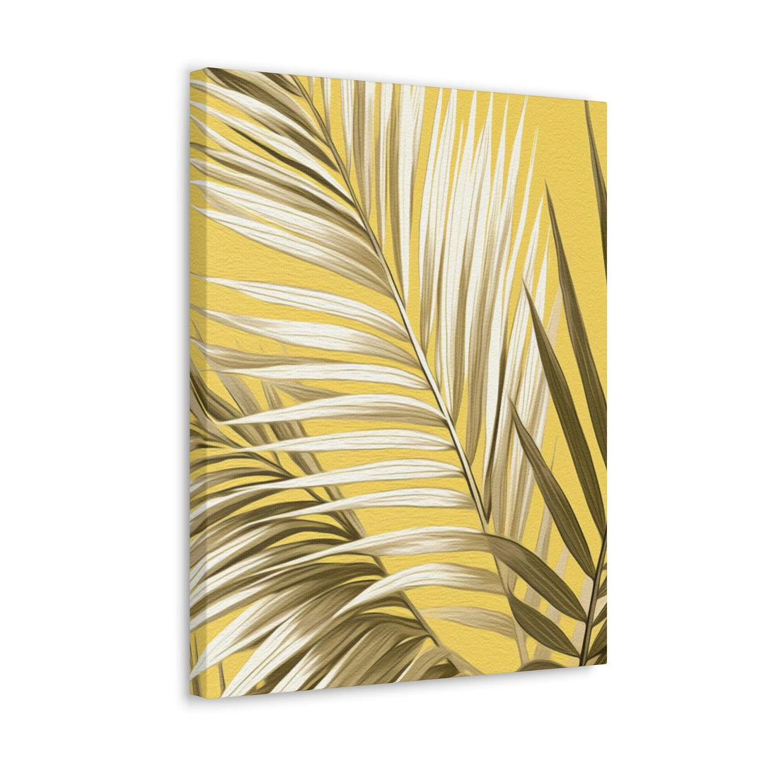 Wall Art Decor Canvas Print Artwork White Brown Palm Leaves - Decorative | Wall