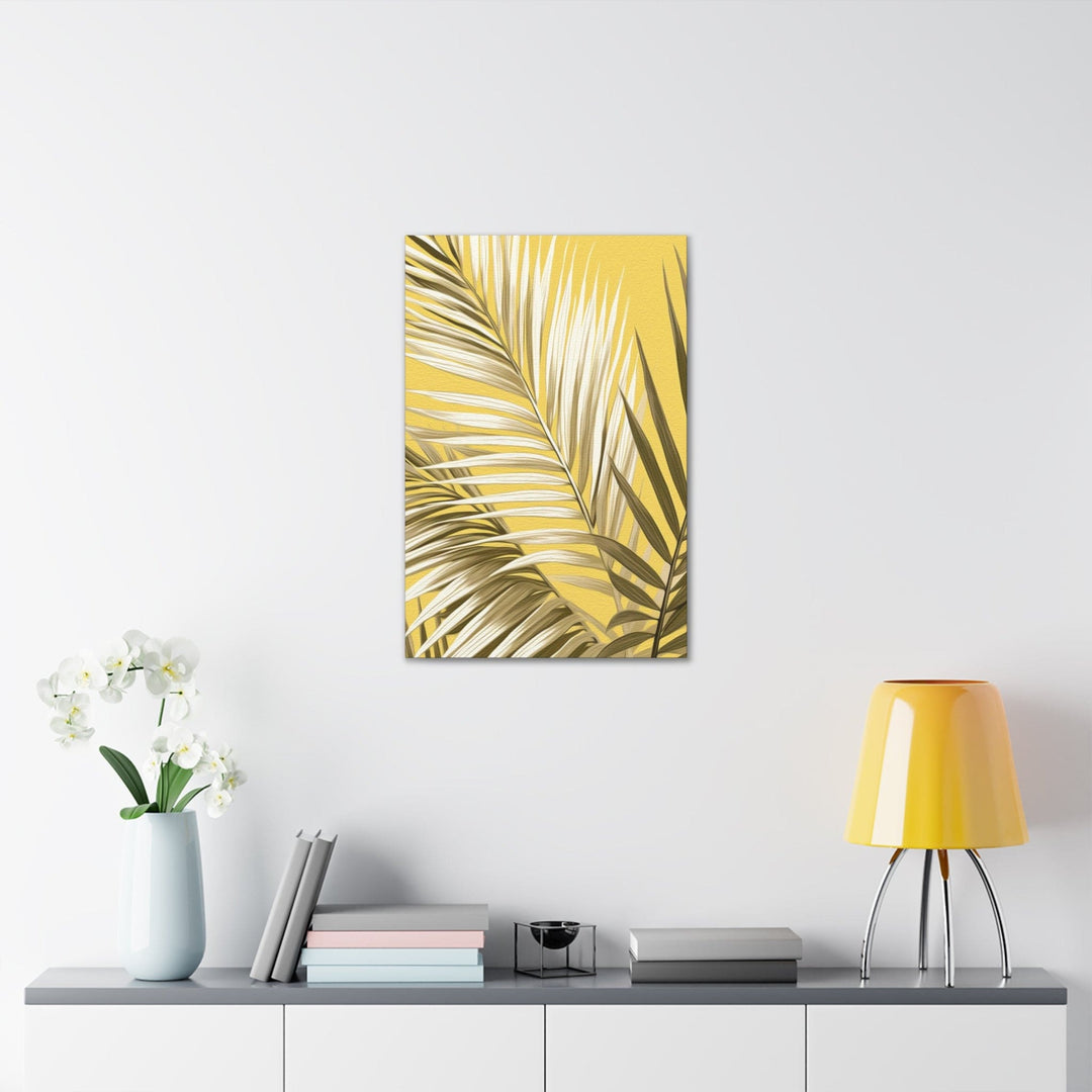 Wall Art Decor Canvas Print Artwork White Brown Palm Leaves - Decorative | Wall