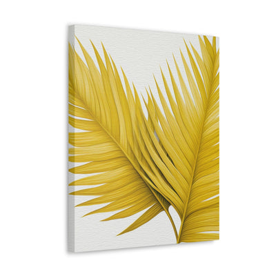 Wall Art Decor Canvas Print Artwork Yellow Palm Leaves - Canvas
