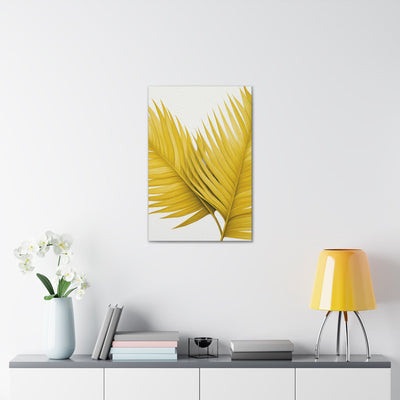 Wall Art Decor Canvas Print Artwork Yellow Palm Leaves - Canvas