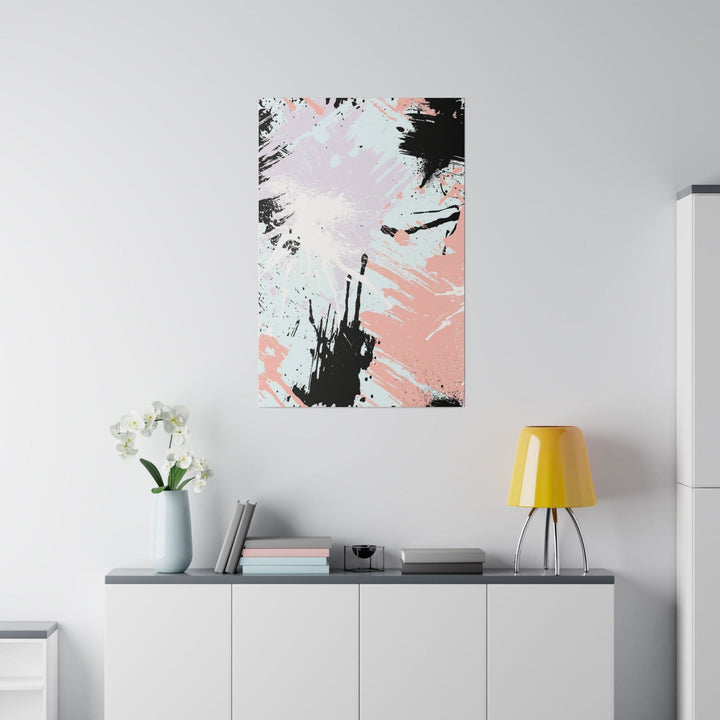 Wall Decor Giclee Fine Art Print - Abstract Pink Black White Paint Splatter