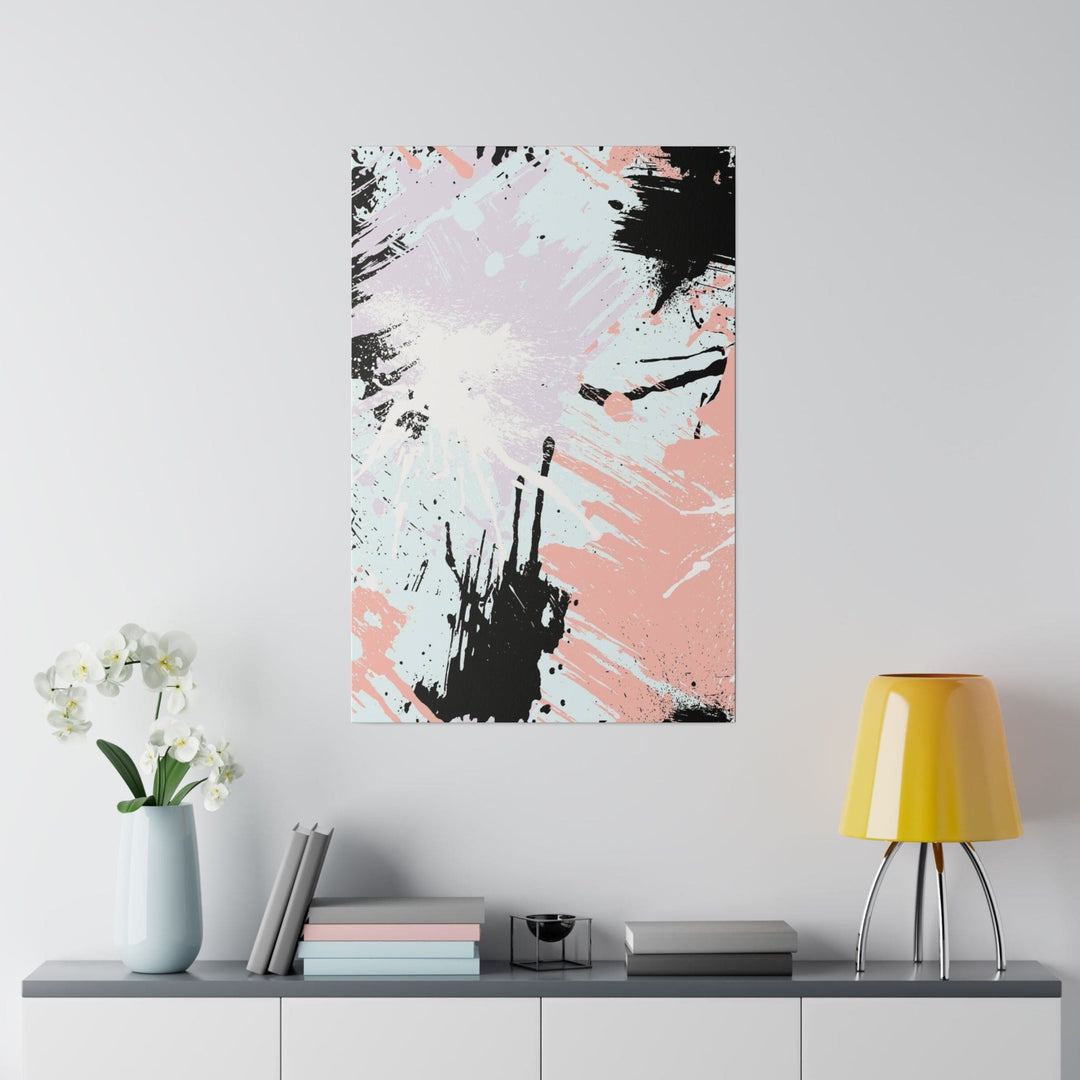 Wall Decor Giclee Fine Art Print - Abstract Pink Black White Paint Splatter